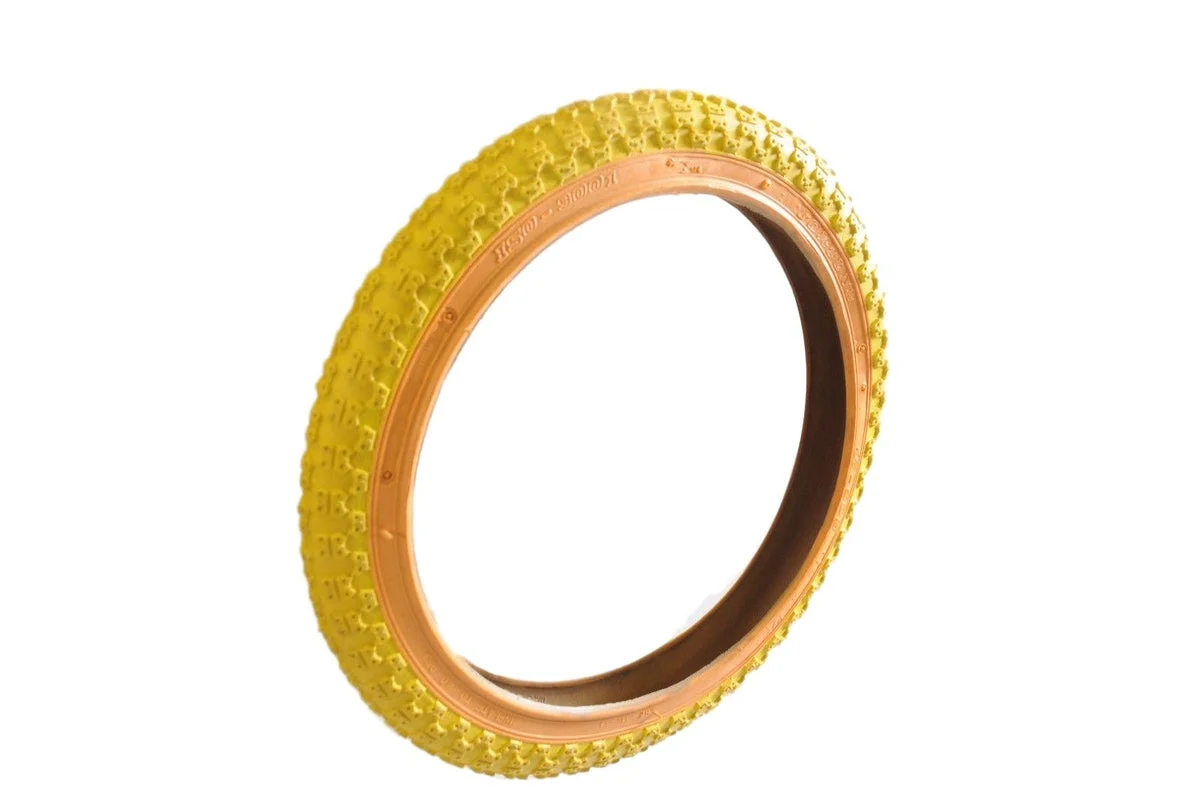 16 x 1.75 YELLOW AMBERWALL COMP 3 STYLE BMX TYRE SUIT MINI BURNER KIDS 16" BMX