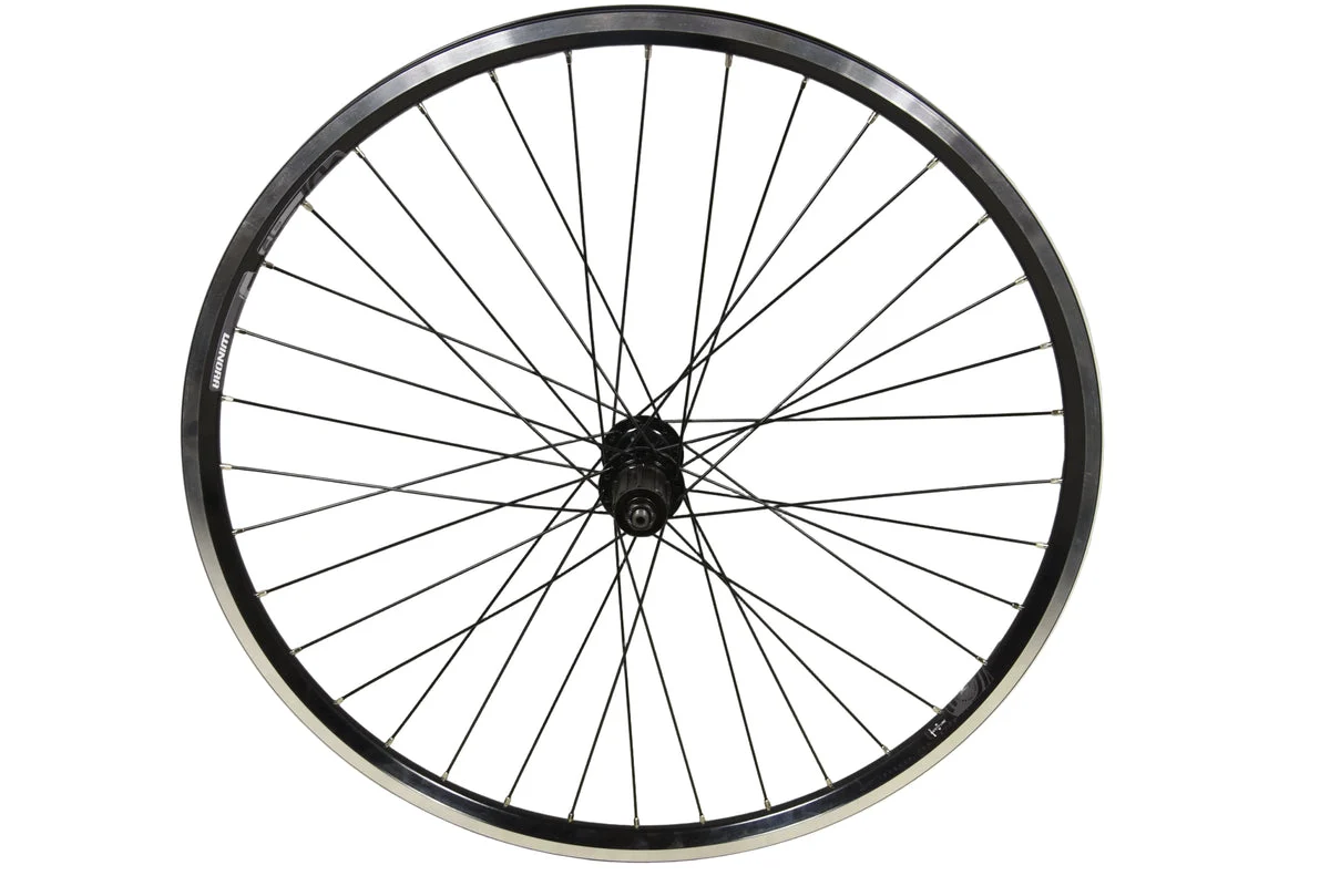 26" MTB Shimano FH-RM30 7 Speed Cassette Rear Mountain Bike Wheel Dual Wall Rim Black