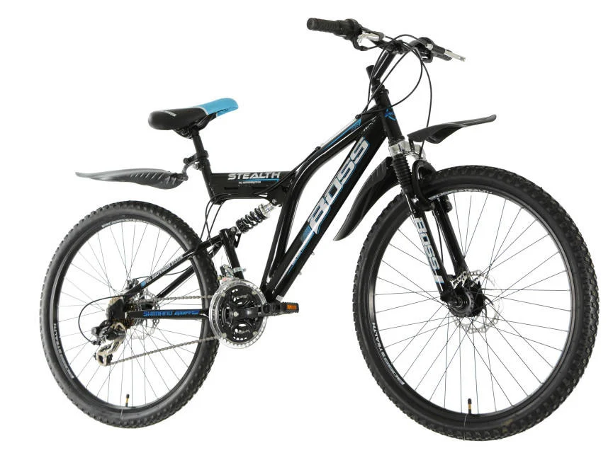 Boss Stealth Full Suspension Mountain Bike – 26″ Wheel – 21 Speed