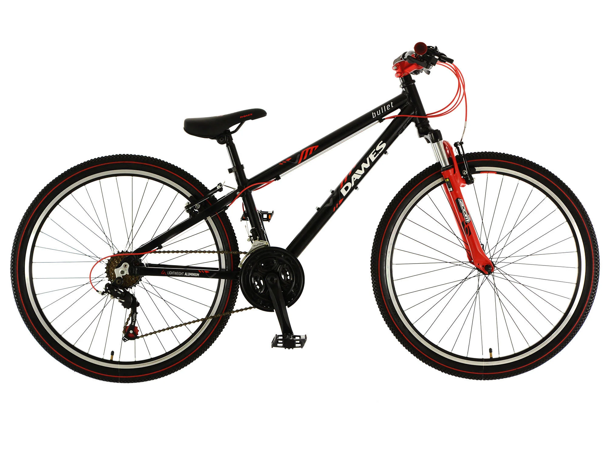 Dawes Bullet HT Junior Hardtail Mountain Bike, 13″ Alloy Frame – 26″ Wheel, 18 Speed