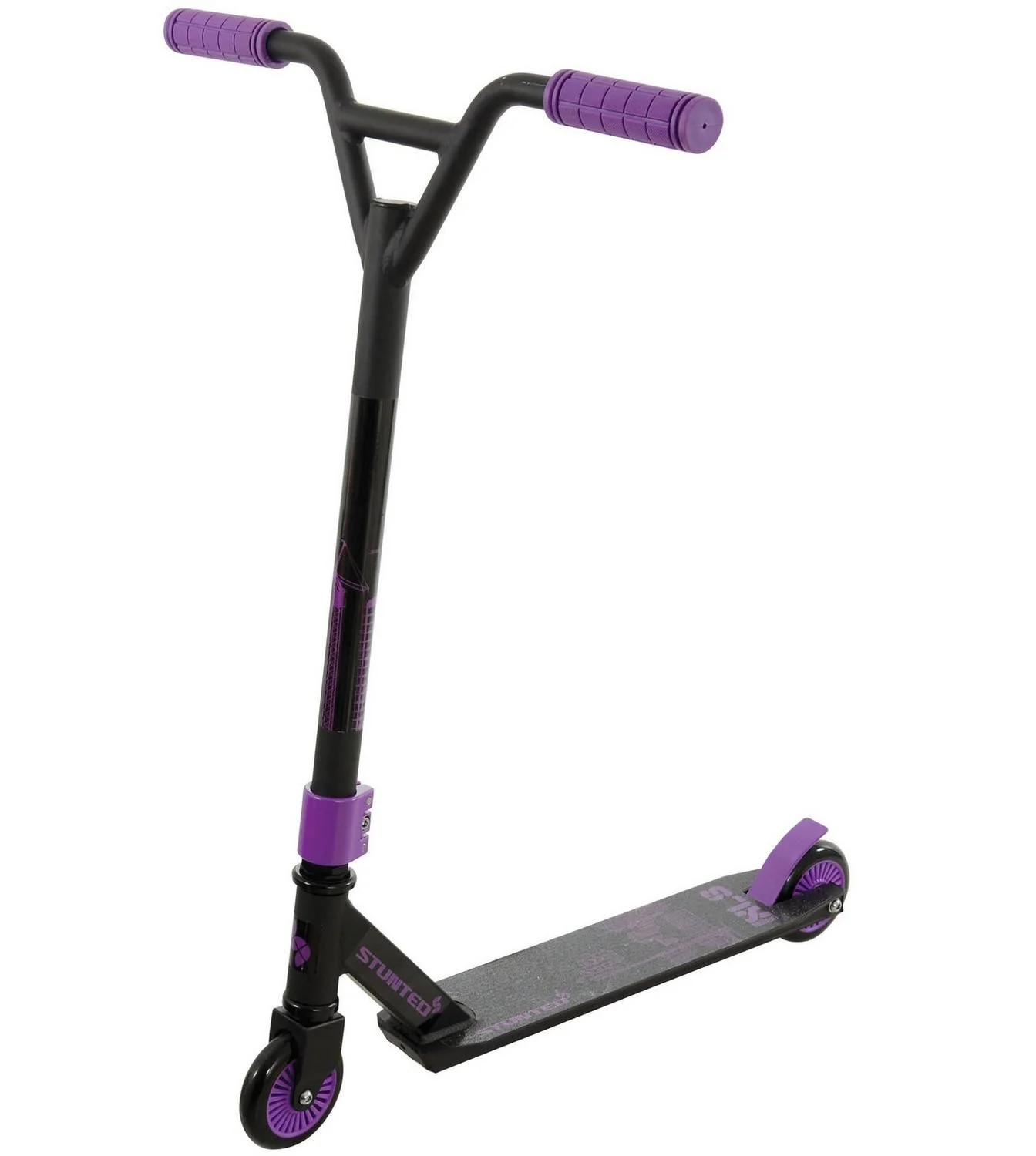 Stunted XLS Junior Kids Stunt Scooter, Alloy Deck – Purple