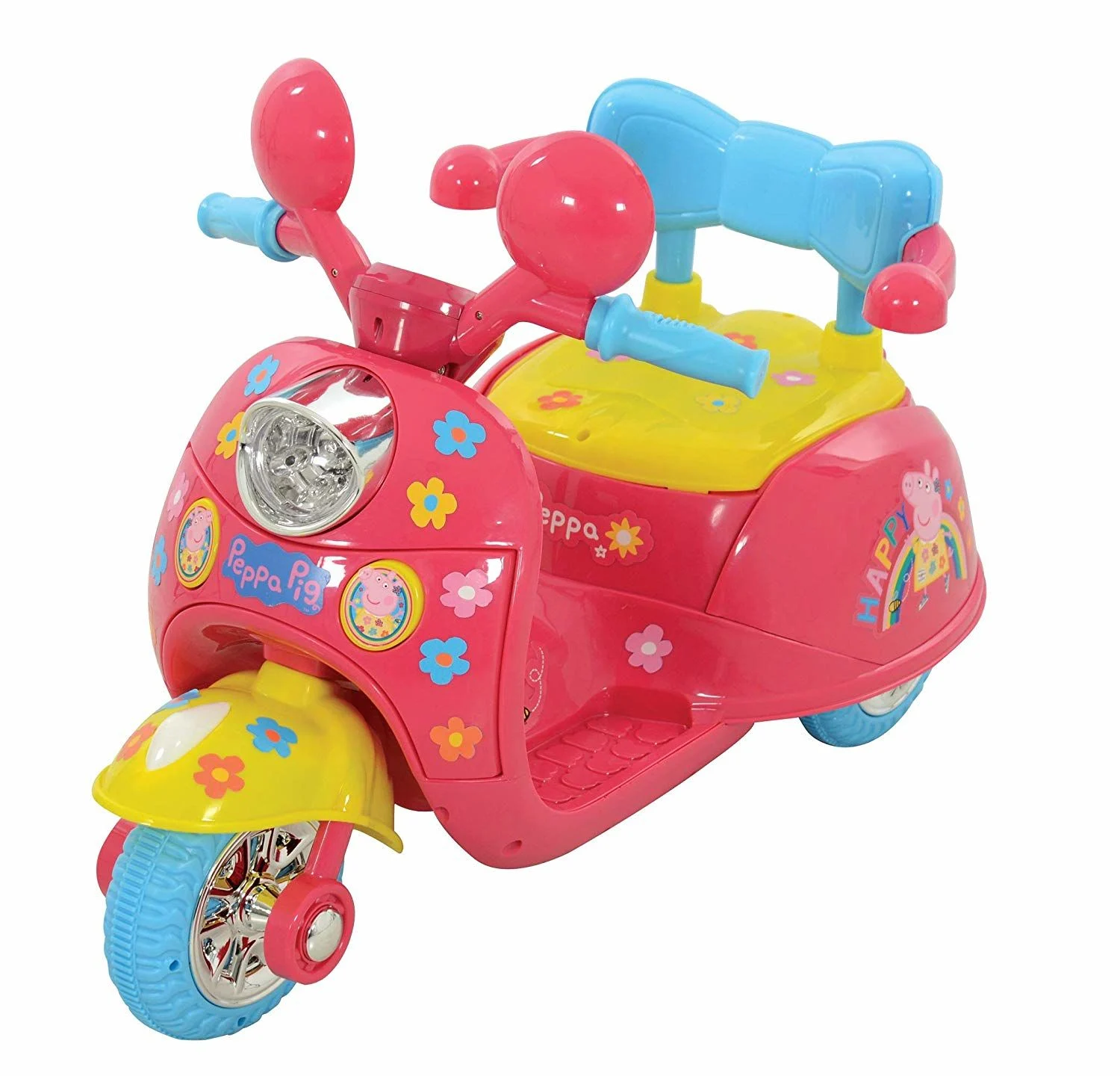 Peppa Pig Kids Girls Trike Ride On with Sounds and Lights, Pink – 6V
