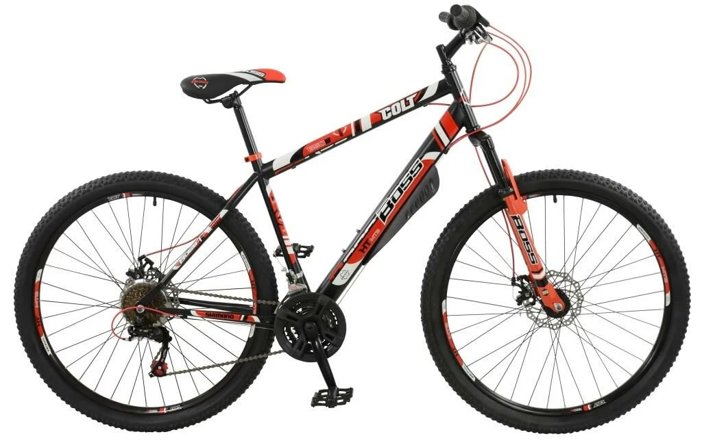Boss Colt 18″ Mens Mountain/Hybrid Bike, 27.5″ Wheel – Black/Red/White
