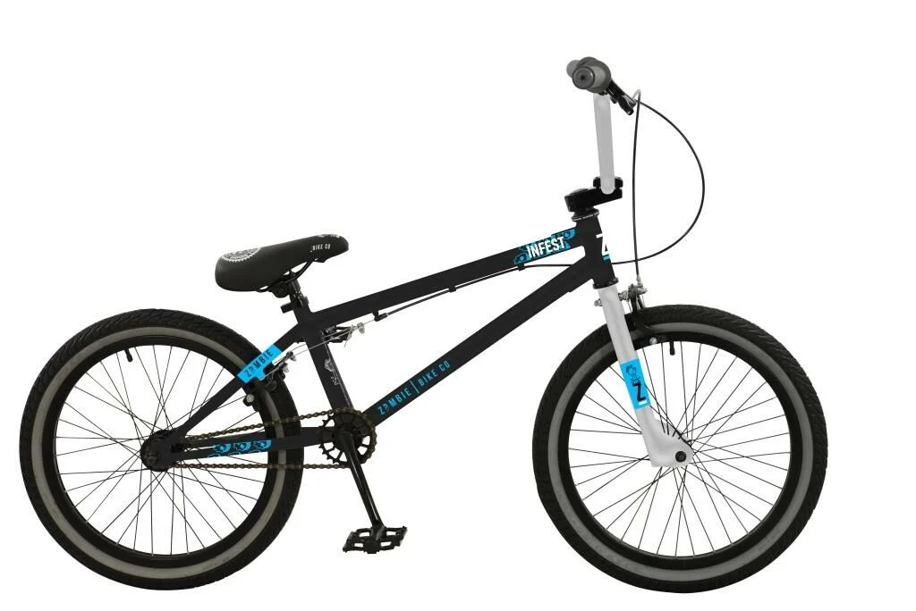 Zombie Infest 20″ Kids BMX Bike – Black/Blue/Silver