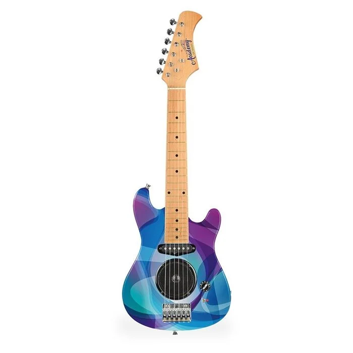 Academy of Music Kids Electric Guitar with Speaker, 30″ – Purple Swirls