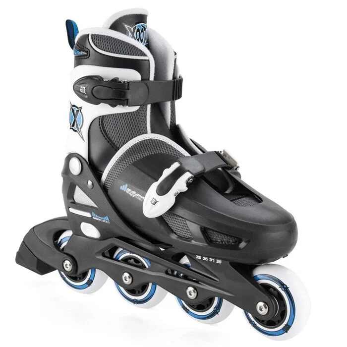 Xootz Kids Junior Inline Roller Skates Shoes, Black – 1 to 4