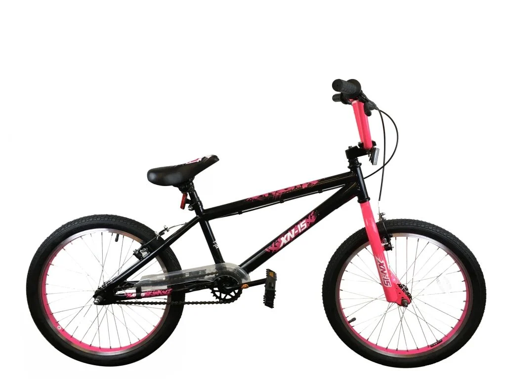 XN-15 20″ Kids BMX Single Speed – Black/Pink