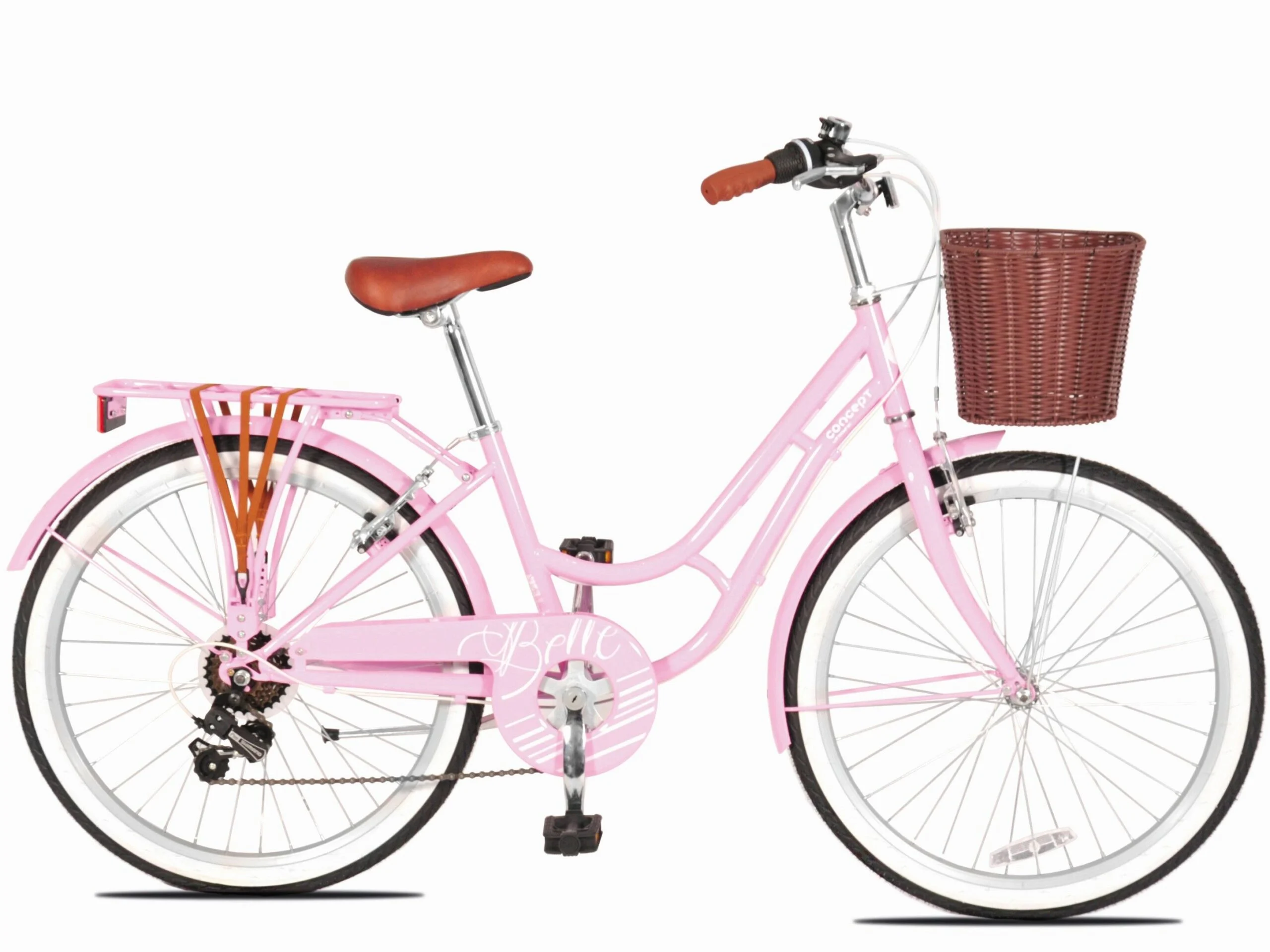 Concept Belle 24″ Junior Girls Heritage Style Bicycle – Baby Pink