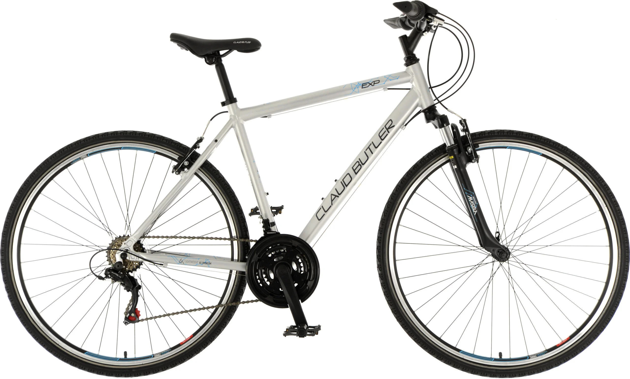 Claud Butler EXP Mens Alloy Hybrid Bike, 700c Wheel, 18 Speed – Pearl White