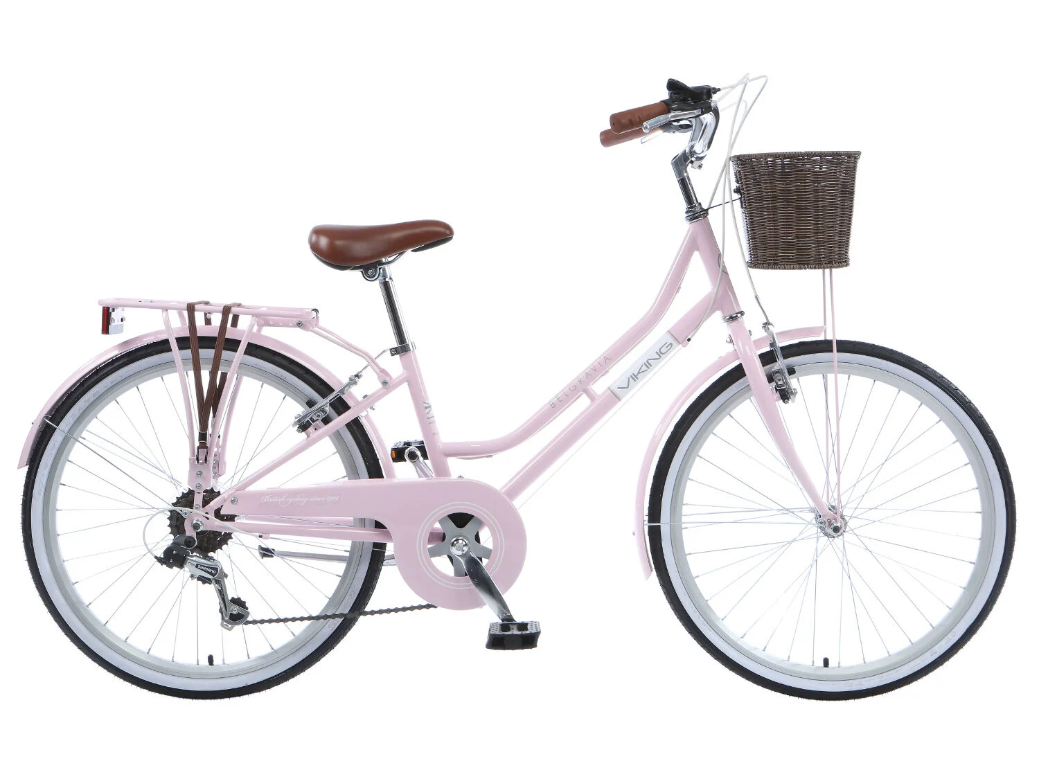 Viking Belgravia Junior Girls Traditional Heritage Bike – 20″ Wheel, 11″ Frame, 6 Speed – Pink