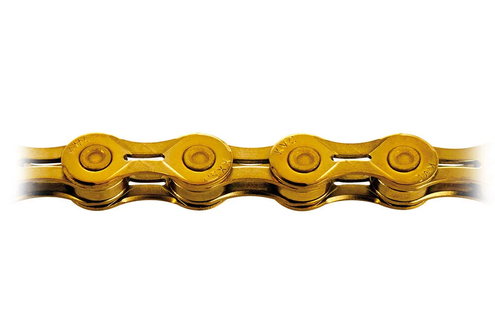 KMC X10EL Ti-Nitride 114 Link Bike Chain, 10 Speed – Gold
