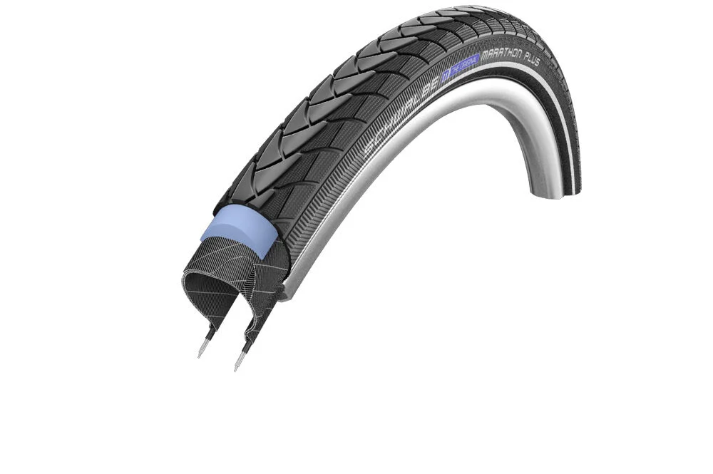Schwalbe Marathon Plus Wired Reflective Bike Tyres – 24 x 1 3/8
