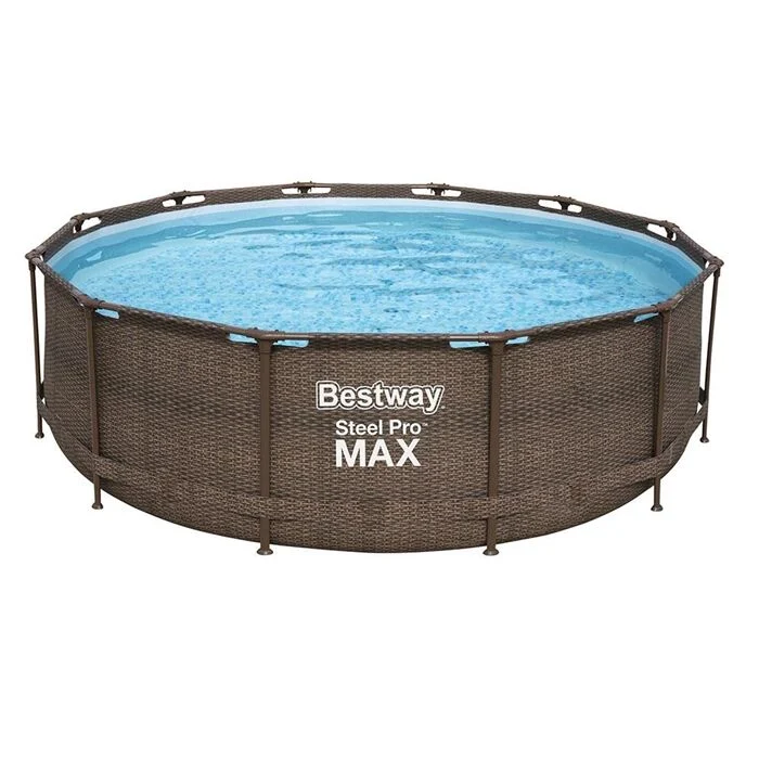 Bestway 12′ x 39.5″ Steel Pro Deluxe Pool Set – Rattan Effect