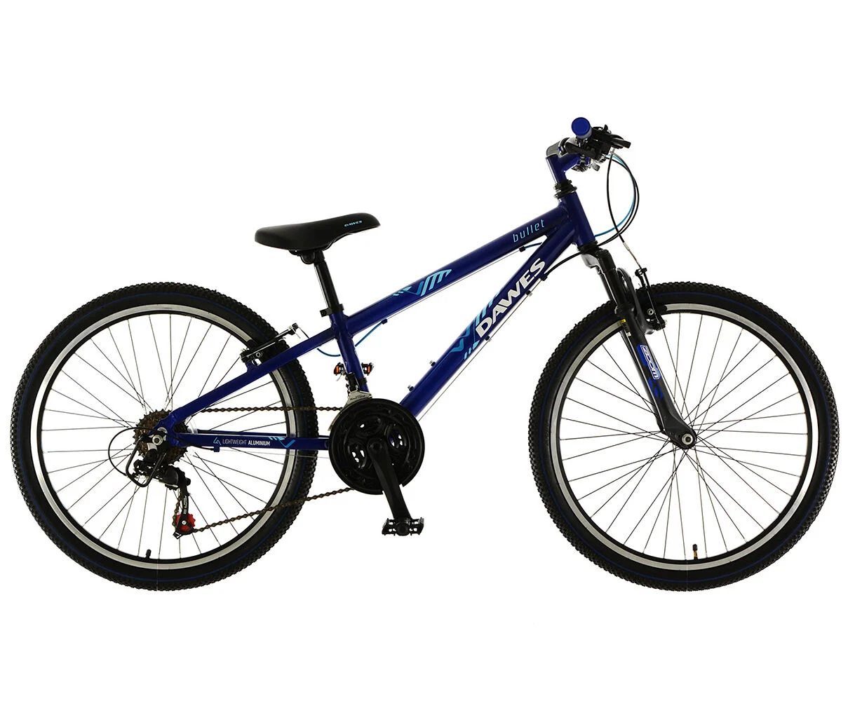 Dawes Bullet HT Junior Hardtail Mountain Bike, 13″ Alloy Frame – 24″ Wheel, 18 Speed