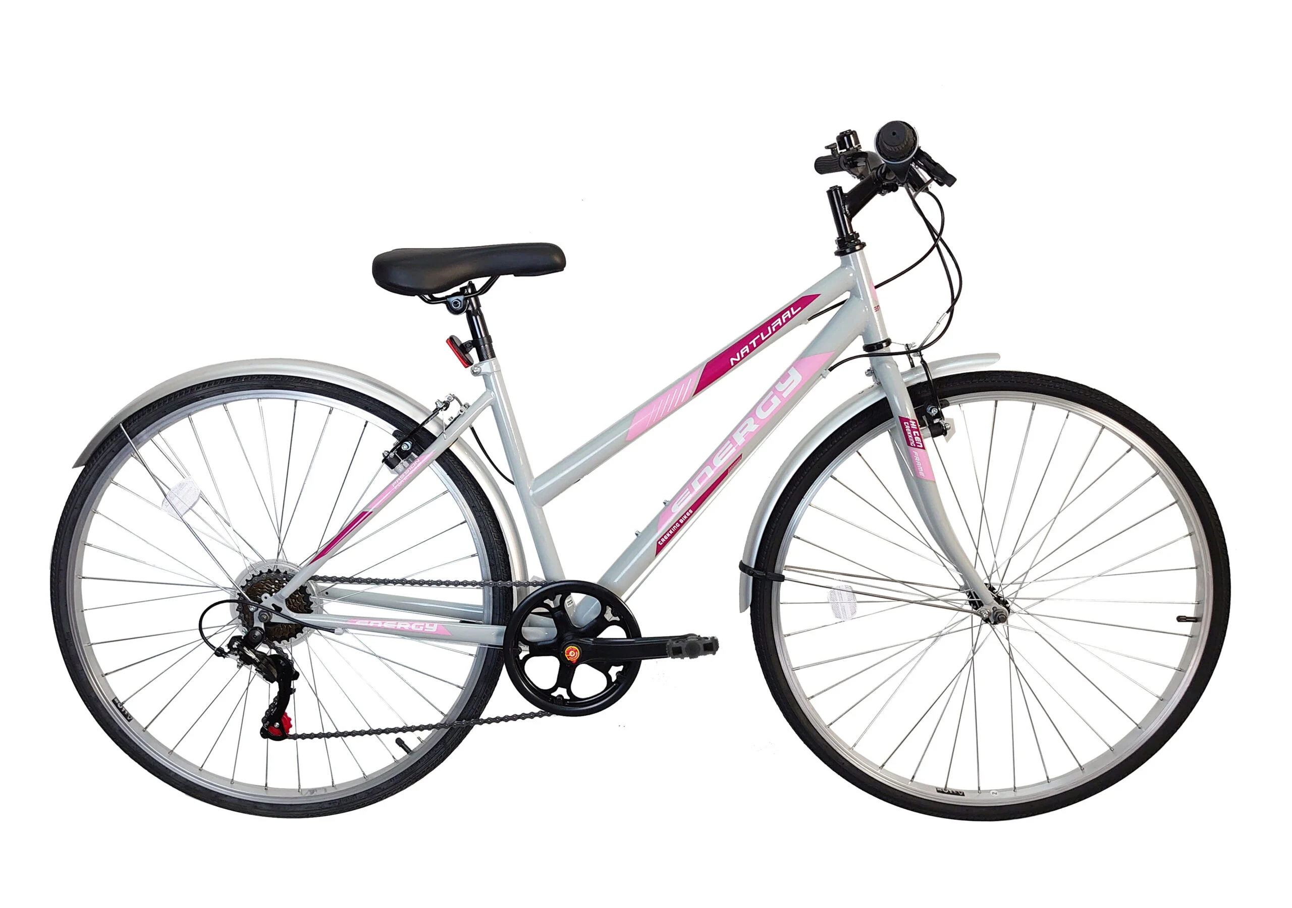 Natural Energy Ladies Trapeze Trekking Bicycle, 700c, 6 Speed – Grey