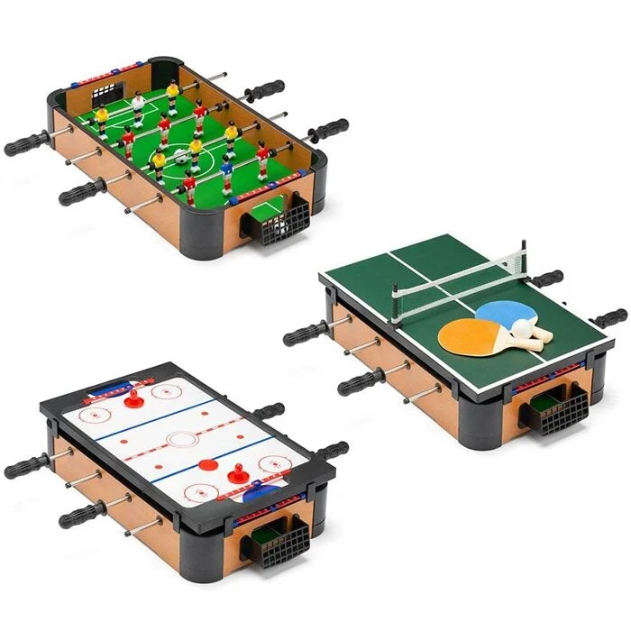 Toyrific 3 In 1 20″ Mini Games Table – Table Tennis, Air Hockey, Table Football