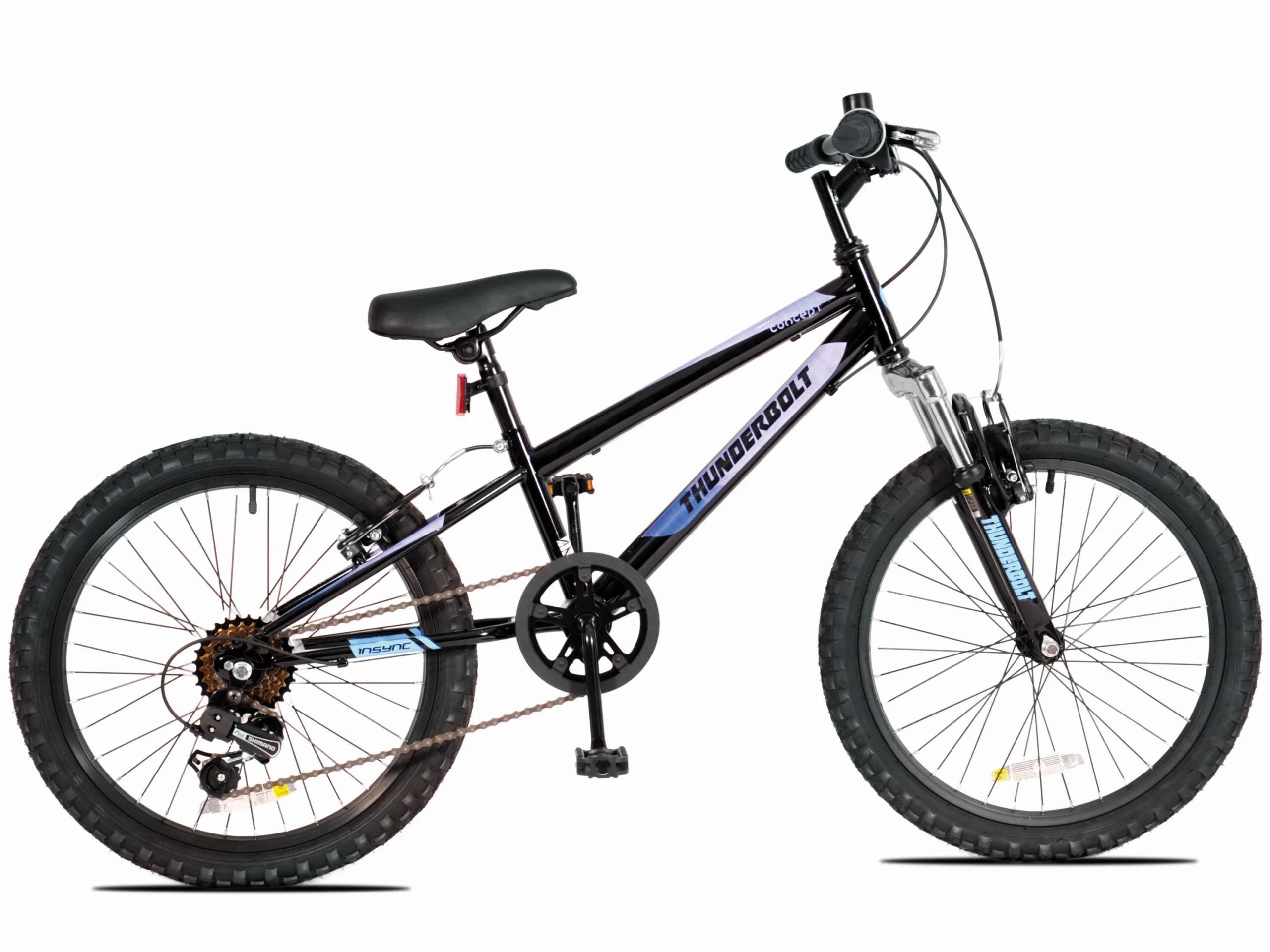 Concept Thunderbolt Boys Hardtail Mountain Bike, 24″ Wheel – Black