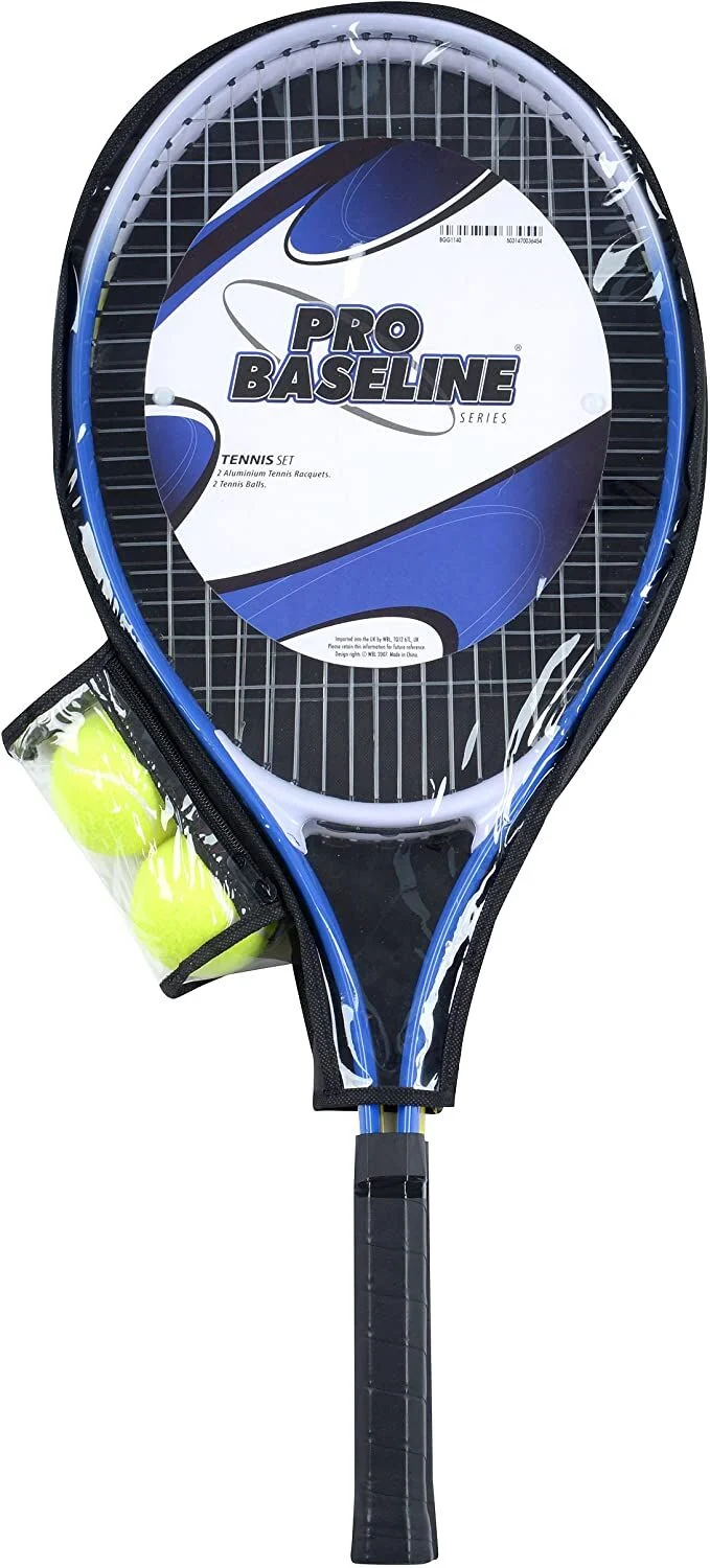 Baseline PRO Tennis Racket Set with 2 Rackets and 2 Balls