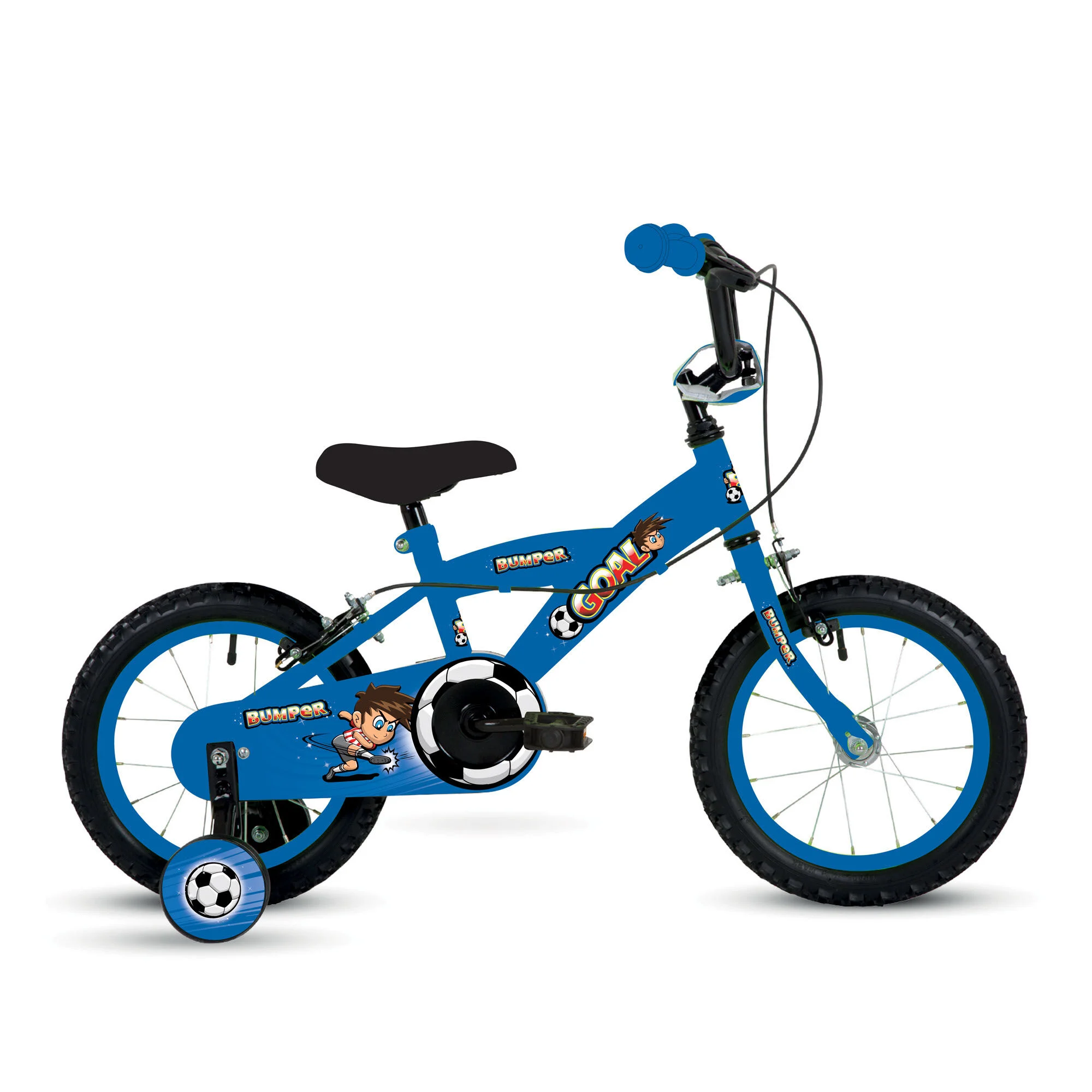 Bumper Goal Children’s Boys Bicycle, 16″ Wheel – Blue