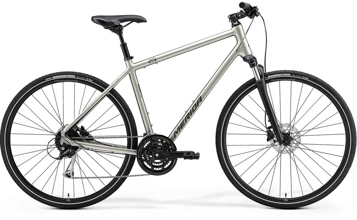 Merida Crossway 100 Unisex Hybrid Bicycle, 700c Wheel – Titanium