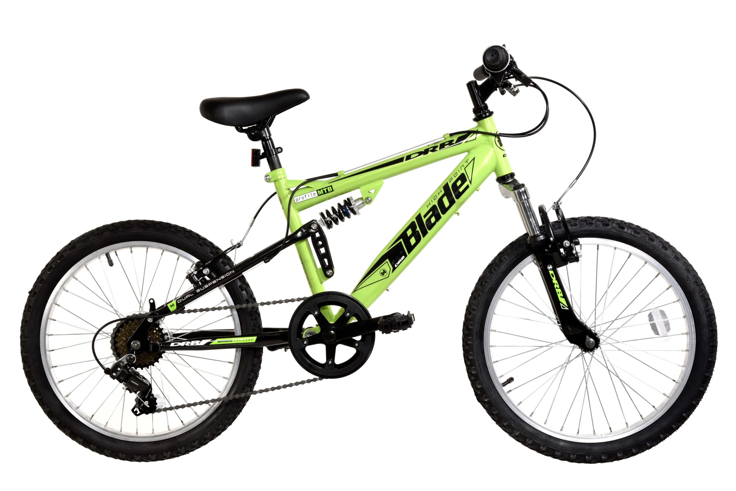 Dallingridge Blade Junior Full Sus Mountain Bike, 20″ Wheel – Lime Green