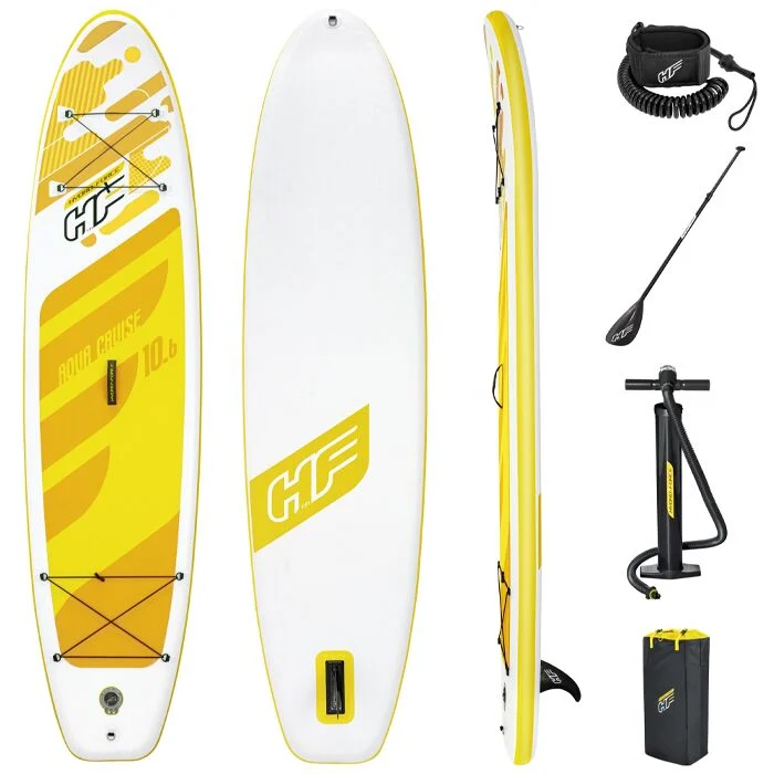 Bestway Hydro-Force Aqua Cruise Inflatable SUP Stand Up Paddleboard – White/Yellow