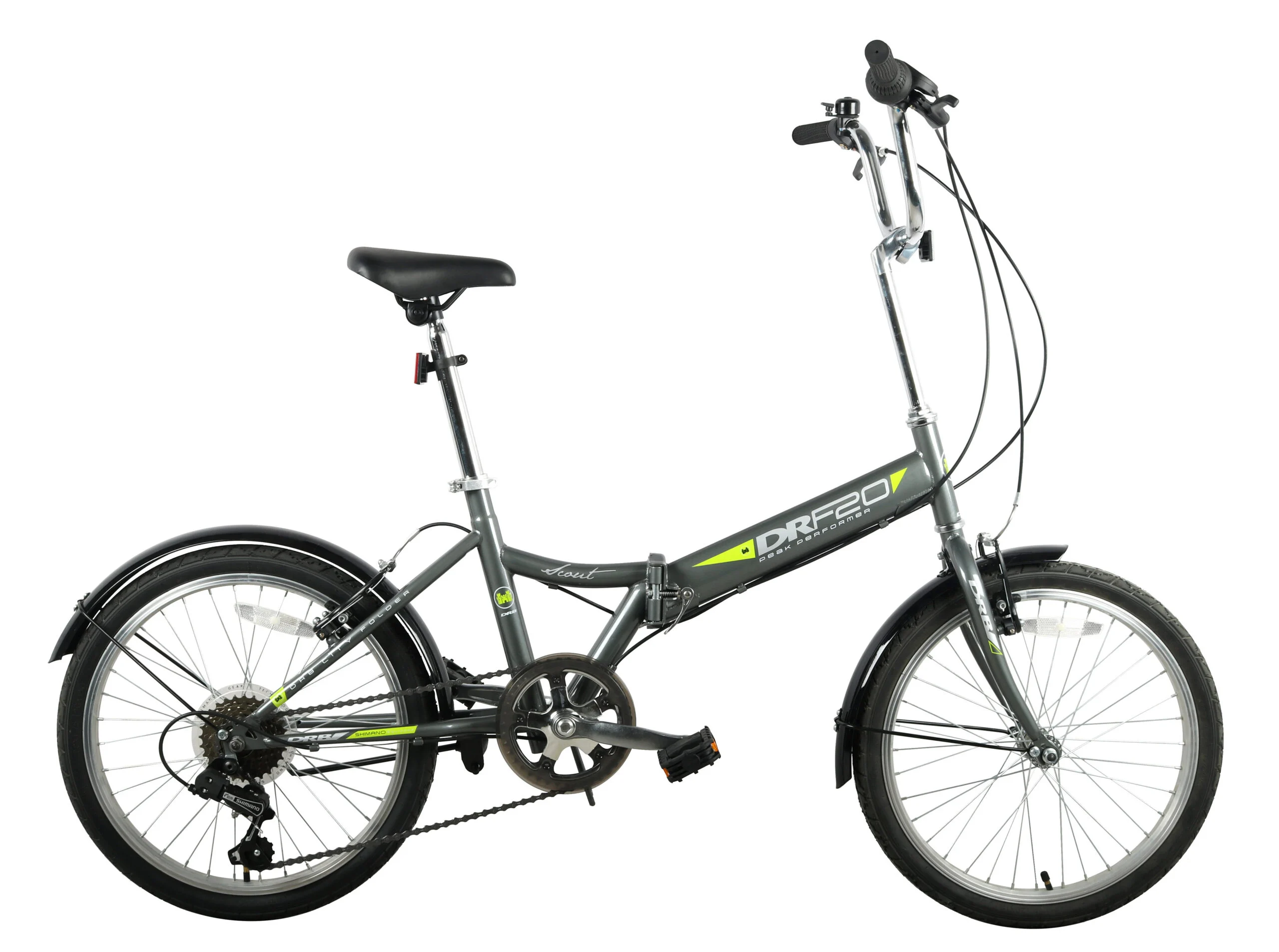 Dallingridge Scout 20″ Folding City Bicycle, 6 Speed – Gloss Graphite