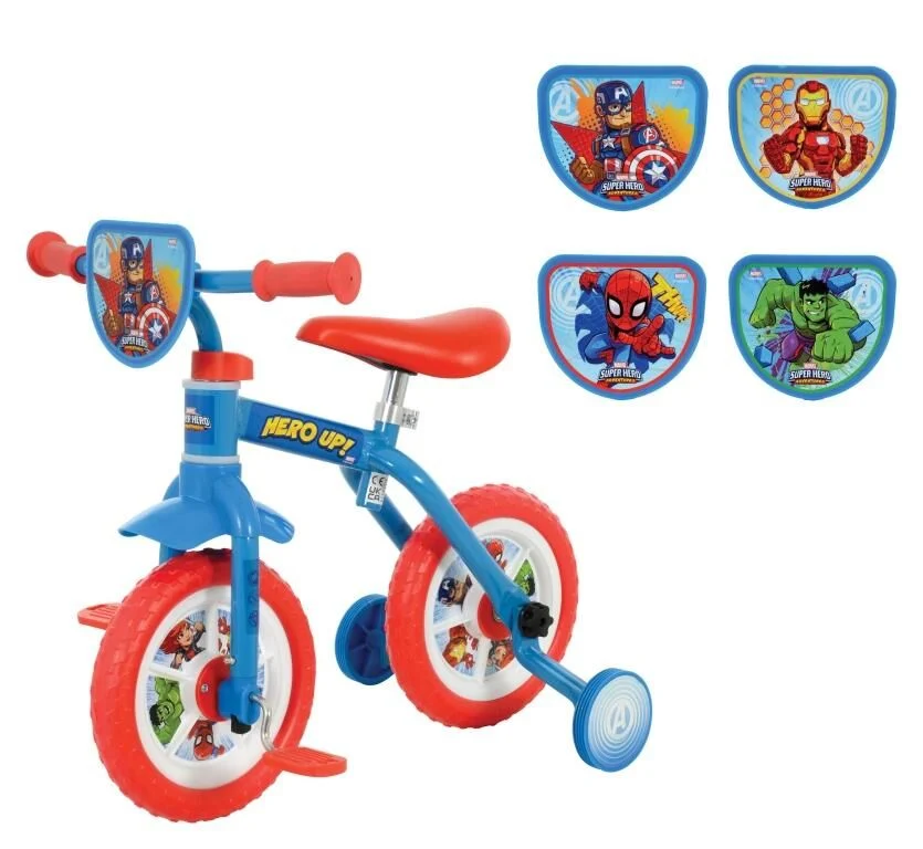 Disney Marvel Superhero Switch It Multi Character 2in1 10″ Training Bike – Multicoloured