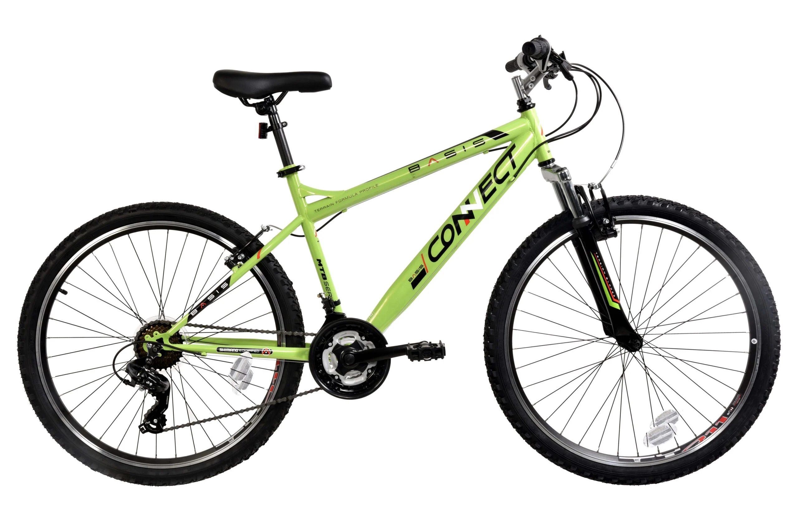 Basis Connect Hardtail Mountain Bike, 26″ Wheel – Green/Black