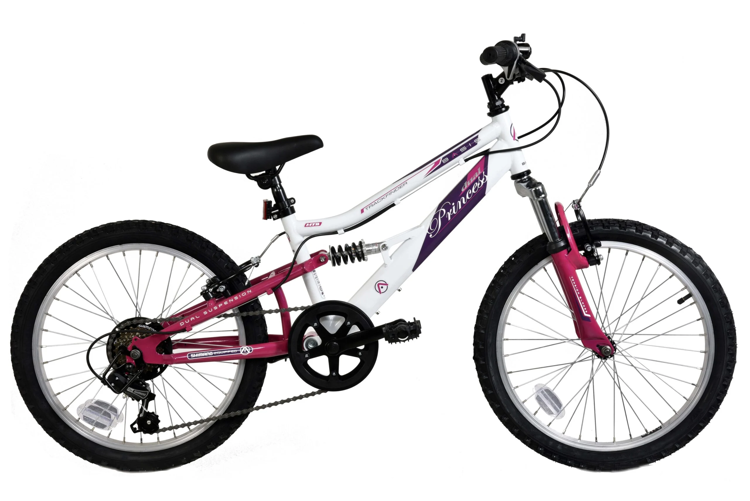 Basis Princess 20″ Girls Full Suspension Mountain Bike – White/Pink