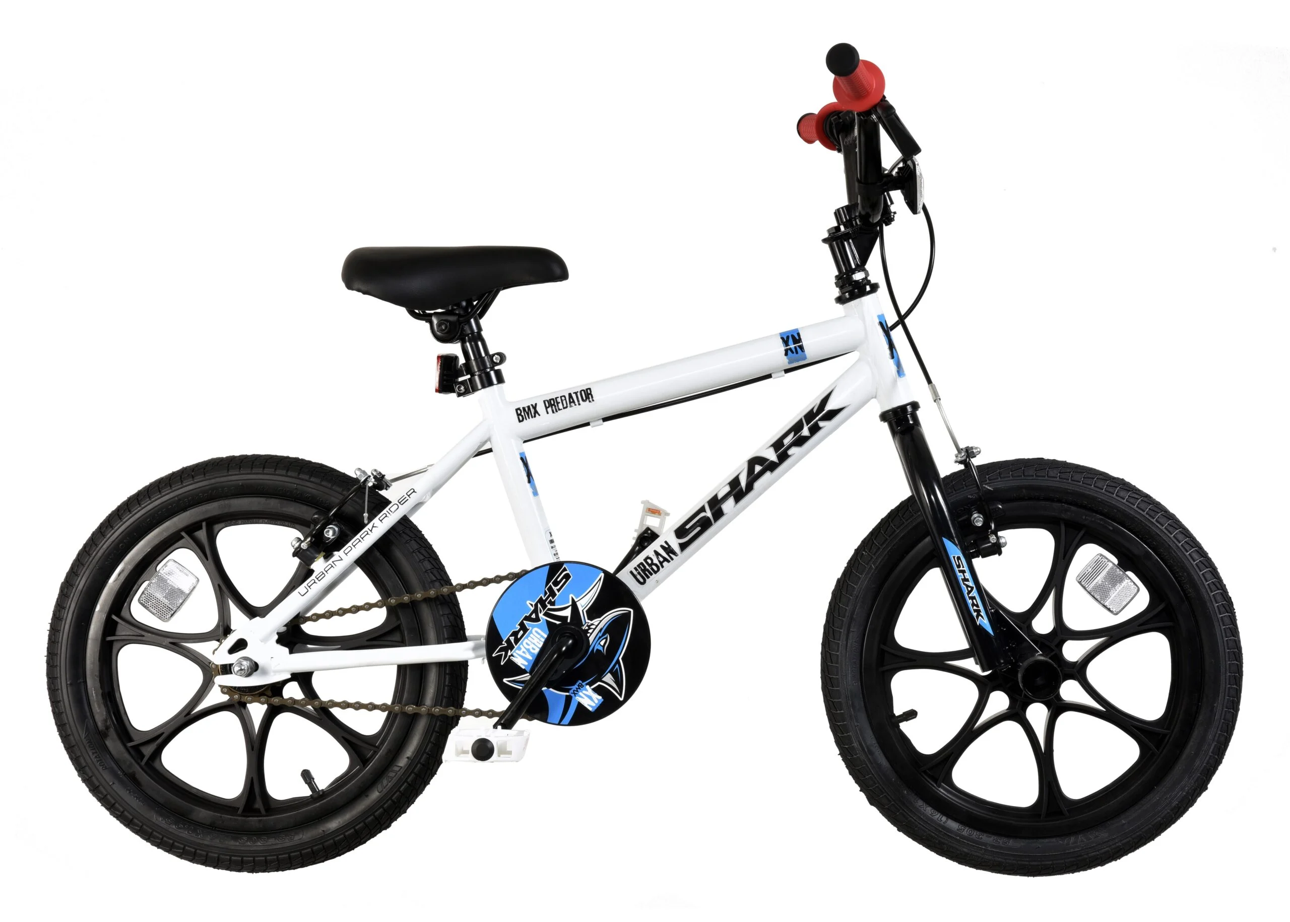 XN Urban Shark Kids 16″ BMX Bike – Gloss White/Black