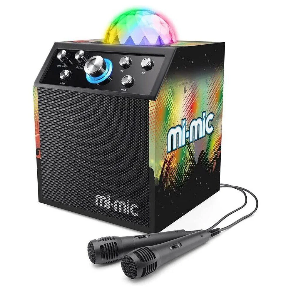 Mi-Mic Speaker With Microphone Karaoke Disco Cube – Black