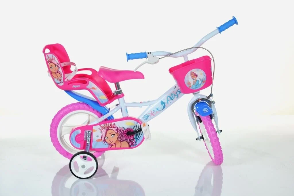 Dino Alyssa 12″ Kids Bike – White/Pink