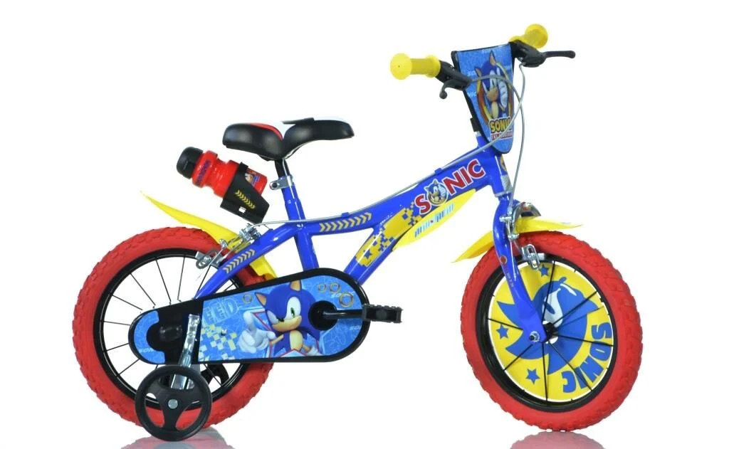 Dino Sonic Kids 14″ Wheel Bike – Blue/Yellow