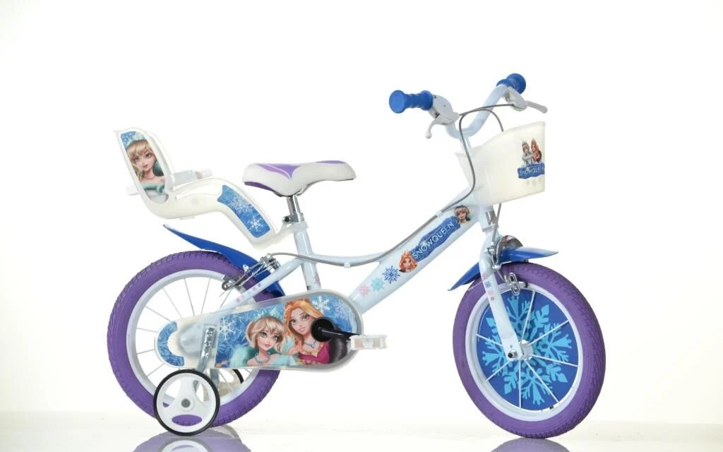 Dino Snow Queen Kids 16″ Wheel Bike – White/Blue