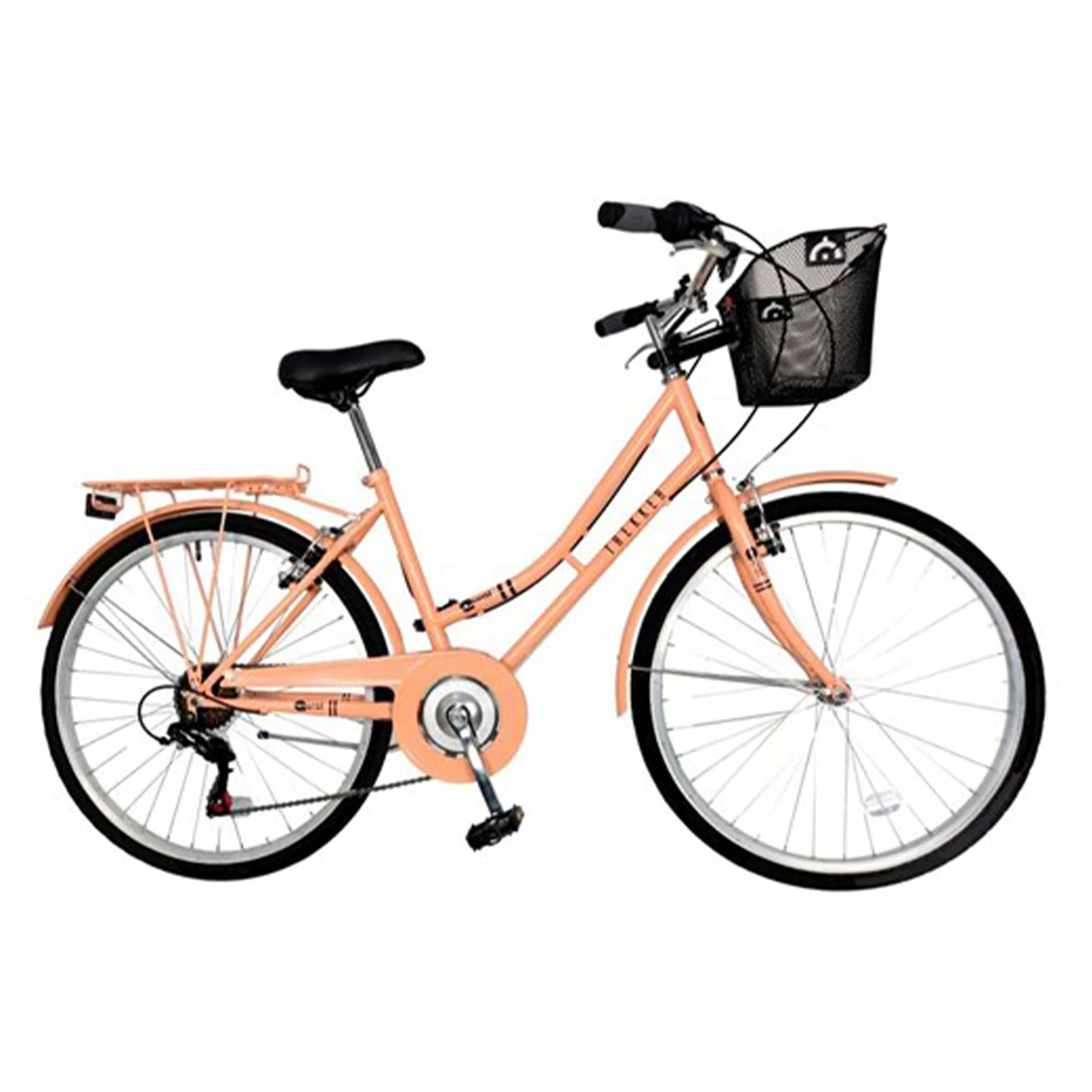Aurai Trekker Ladies Heritage Bike, 26″ Wheel, 6 Speed – Peach