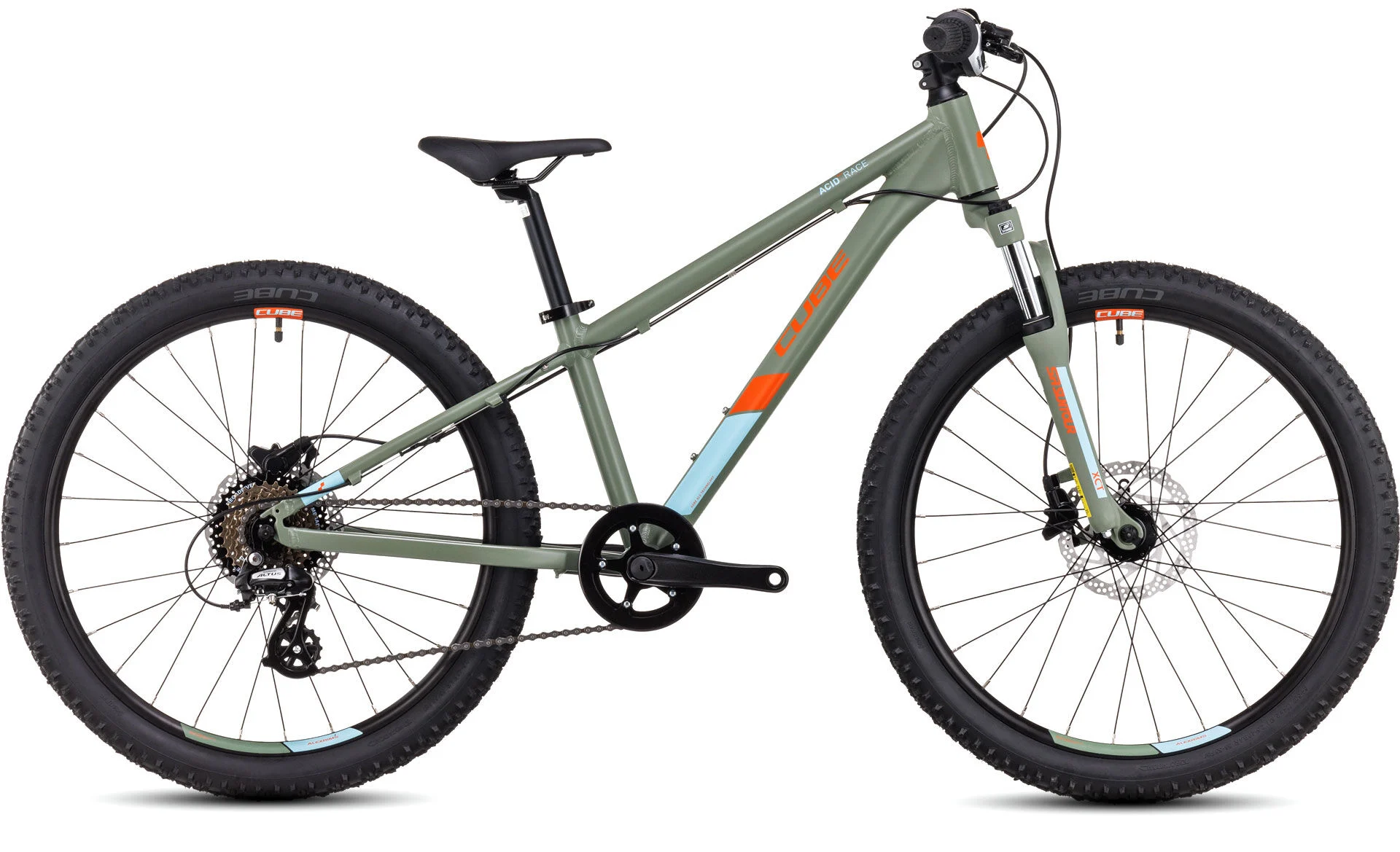 Cube Acid 240 Disc MTB 24in Wheel – Green/Orange