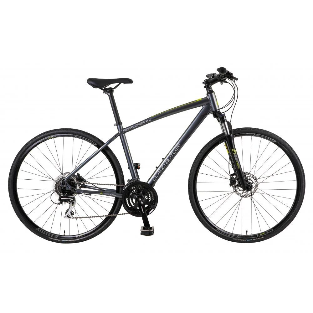 Claud Butler Explorer 4.0 Hybrid Bike, 24 Speed – Grey