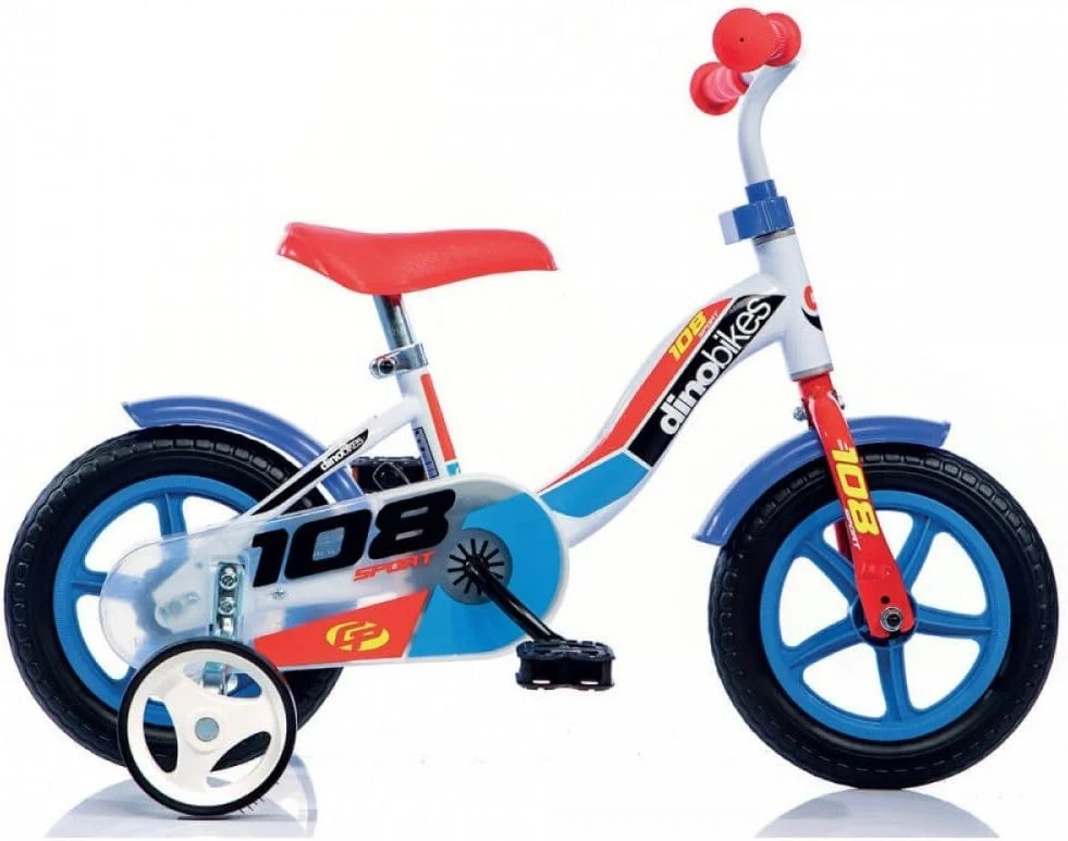 Dino Sport 10″ Kids Bike – White/Blue