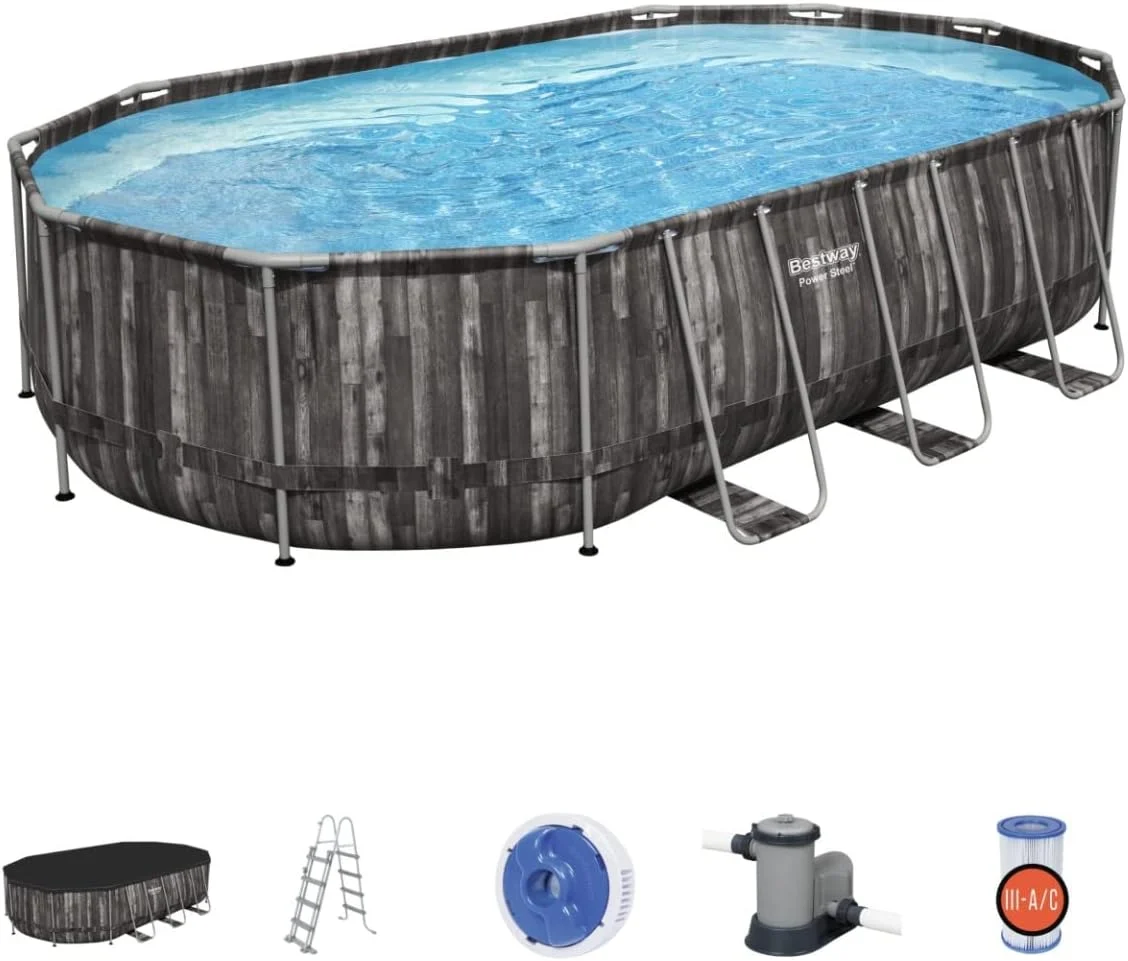 Bestway Power Steel 20′ x 12′ Oval Pool Set