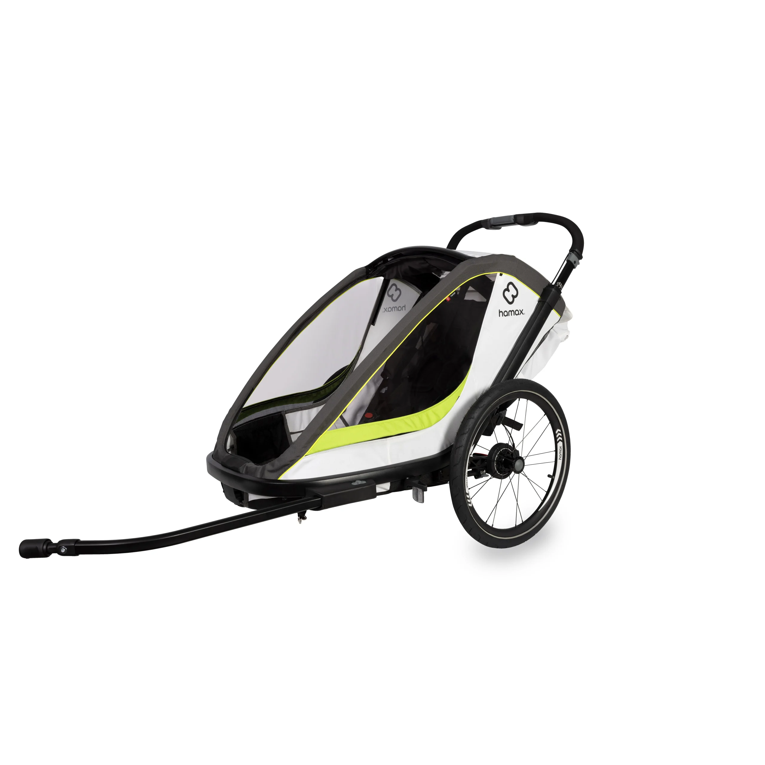 Hamax Breeze Twin Child Bike Trailer – White/Green