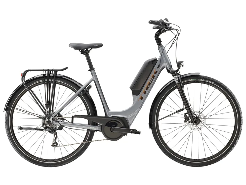 Trek Verve+ 1 Lowstep 500wh Dt Electric Hybrid Bike in Galactic Grey