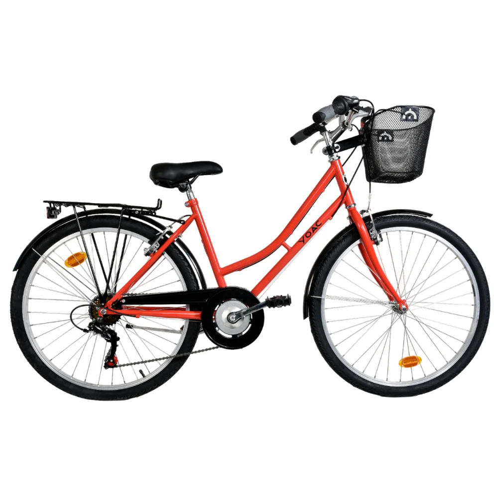 YOAC 01 Trekker Ladies Heritage Bike, 26in Wheel – Red