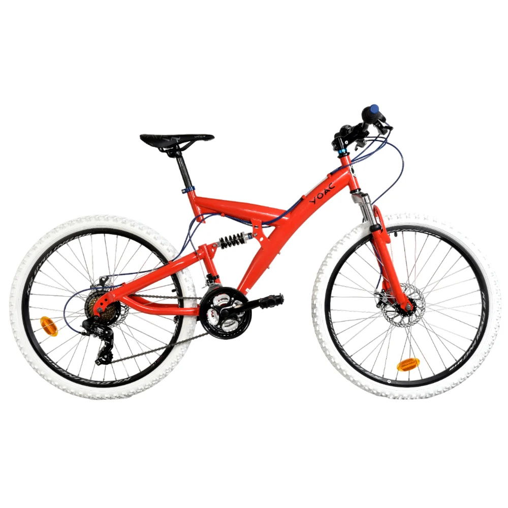YOAC 11 Full Suspension Mountain Bike, 21 Speed – Red