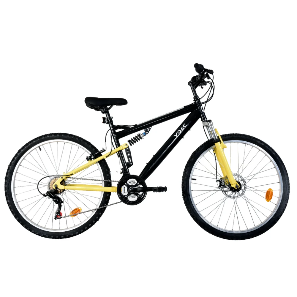 YOAC 84 Link Mountain Bike, 18 Speed – Black/Yellow