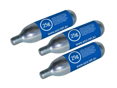 Azur 25g Co2 Threaded Air Cartridges 3 Pack