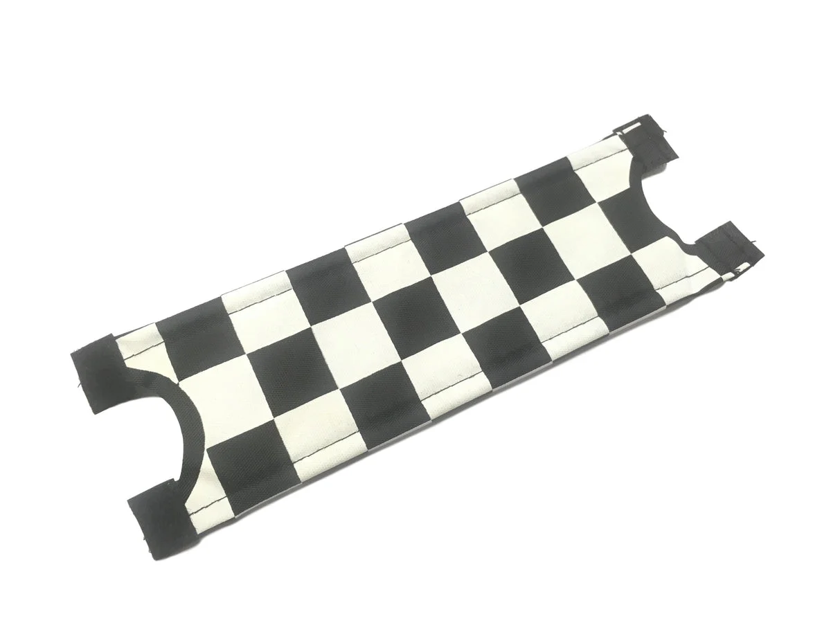 BMX BLACK & WHITE CHEQUERED HANDLEBAR STEM PAD OLD SCHOOL BMX