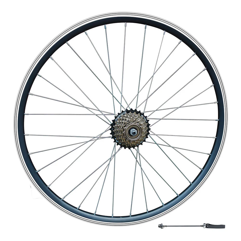QR 700c (ETRTO 622x14) Road Racing Bike REAR Wheel 6/7 Speed Shimano Freewheel - Sealed Bearings Hub - Double Wall