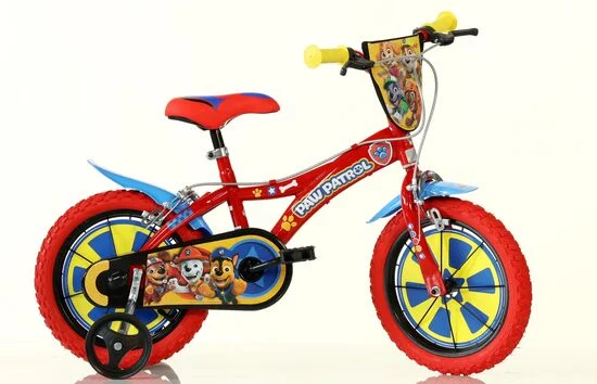 Dino Paw Patrol Kids Bike with 14″ Wheels and Stabilisers