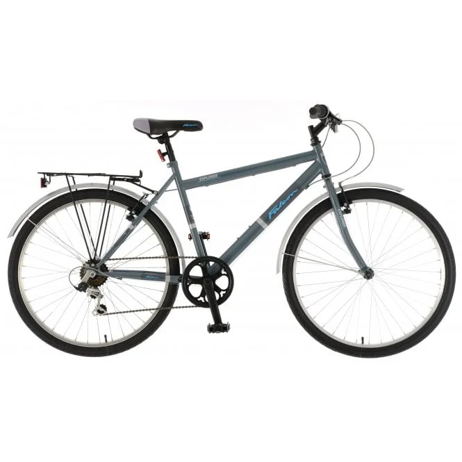 Falcon Explorer Hybrid Bike, 26in Wheel, 6 Speed – Grey